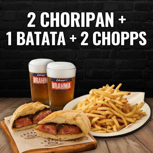 2 Choripan + 1 Batata + 2 Chopps
